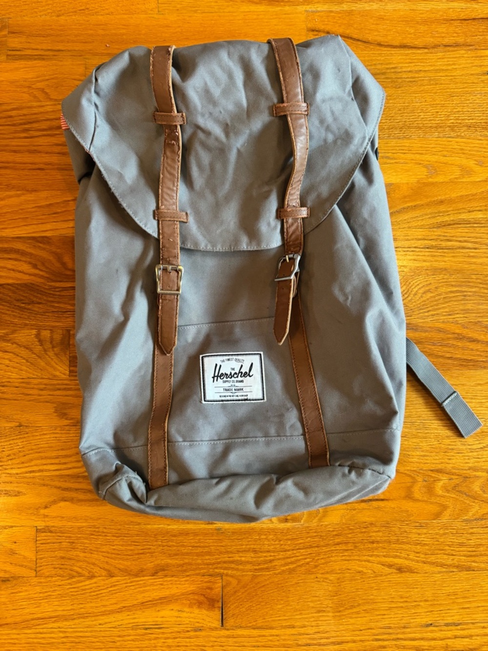 Herschel Retreat Canvas Backpack with Brown Leather Straps